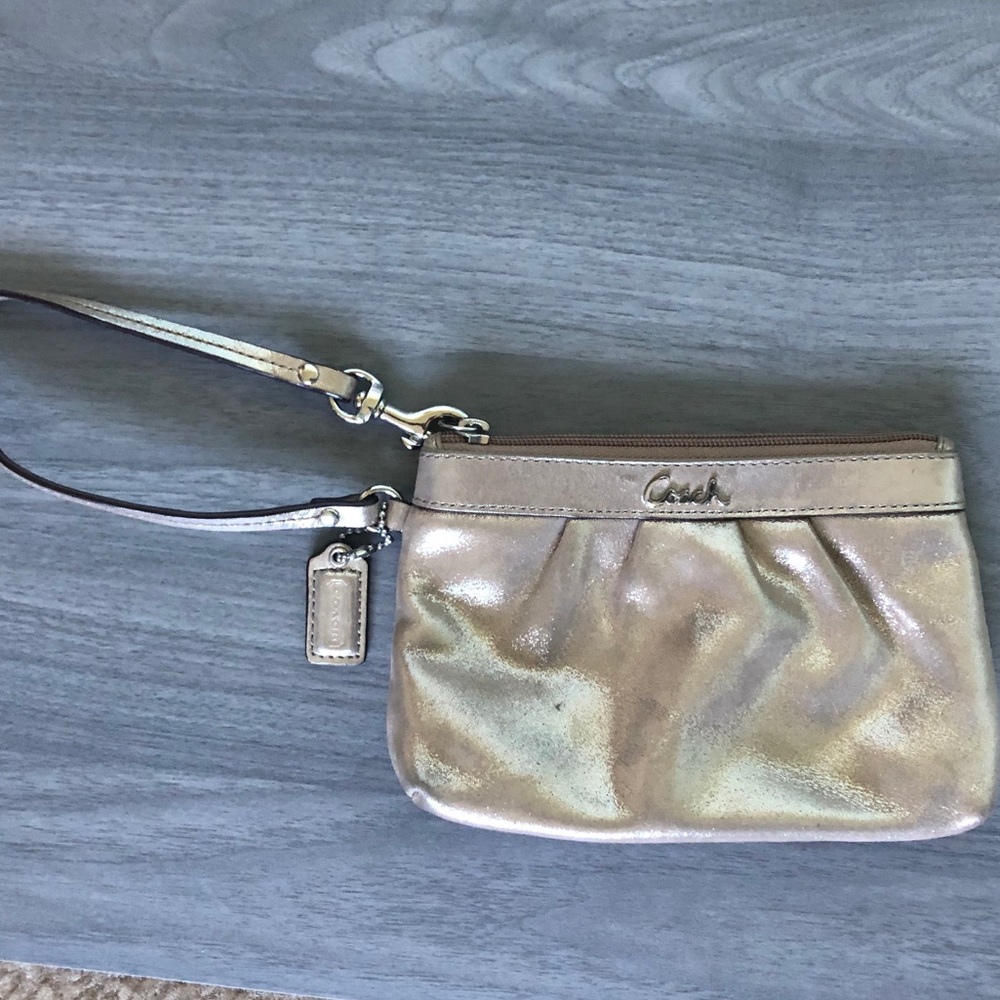Coach Gold wristlet
